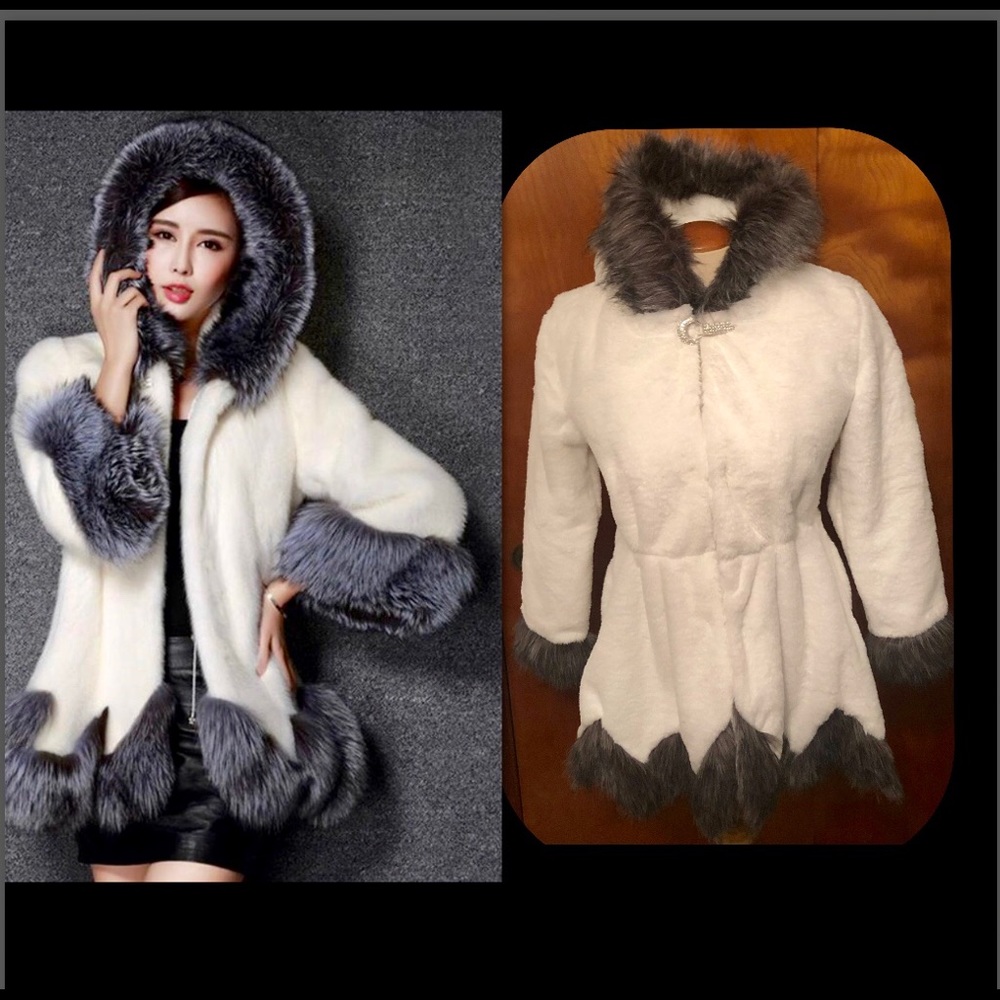 LUXURIOUS FAUX FOX FUR COAT - Picture 4 of 8